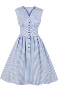 1940s Dress Solid Color Sleeveless Retro Style Dress