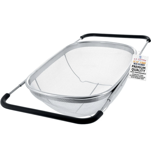 6 Quart Collapsible Stainless Steel Colander with Expandable Handles