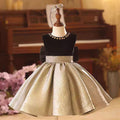 A-Line Flower Girl Dresses With Bow Sleeveless Gold J858