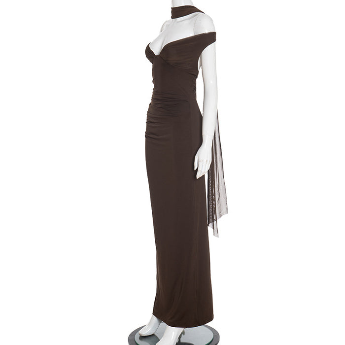 Abigail Maxi Dress - Brown