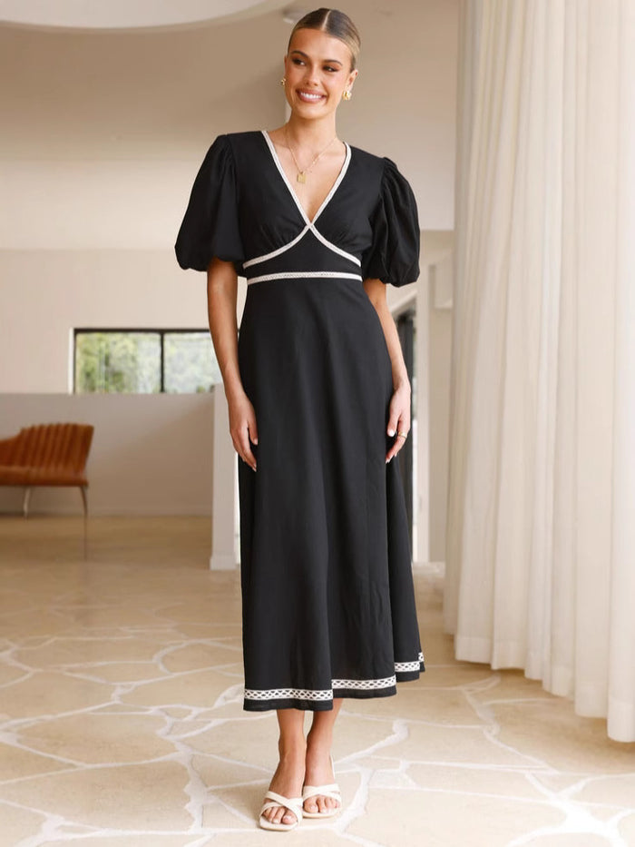 Aery Midi Dress - Black