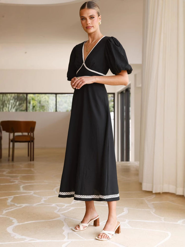 Aery Midi Dress - Black