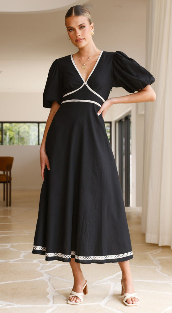 Aery Midi Dress - Black