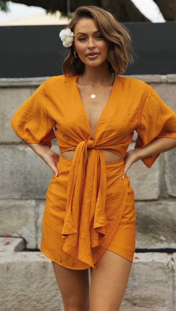 Alessia Mini Dress - Orange
