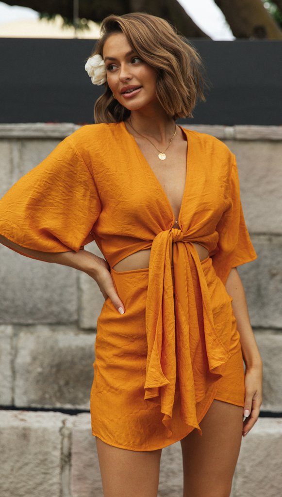 Alessia Mini Dress - Orange