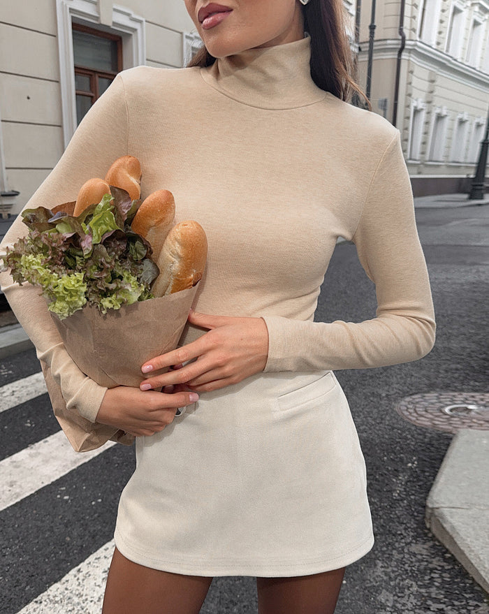 Alicia Mini Skirt - Beige
