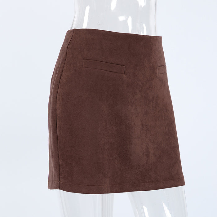 Alicia Mini Skirt - Brown