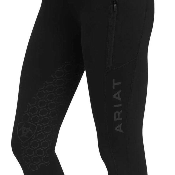 Ariat AW23 Ladies Venture Half Grip Thermal Winter Riding Tight - Black - L