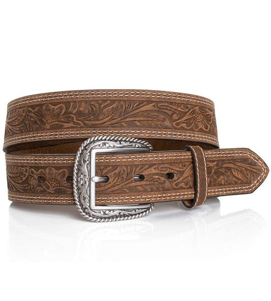 Ariat Tooled Double Stitch Belt - Brown