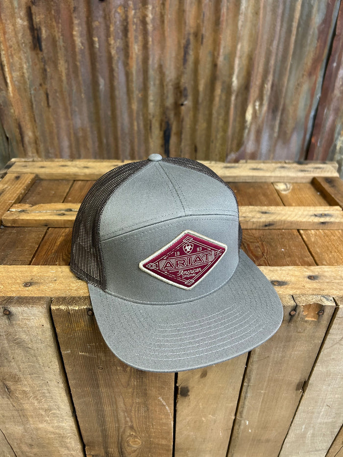 Ariat Western Cap Baseball Hat Patch Grey