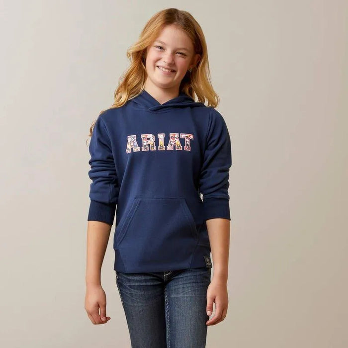 Ariat Youth 3D Logo 2.0 Hood - Navy/Red - L