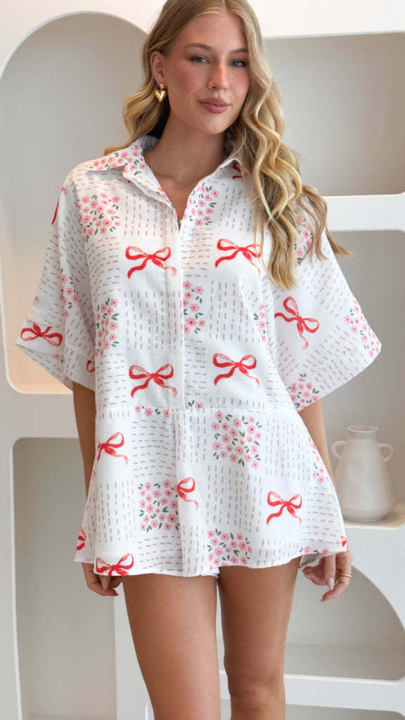 Avira Romper - White