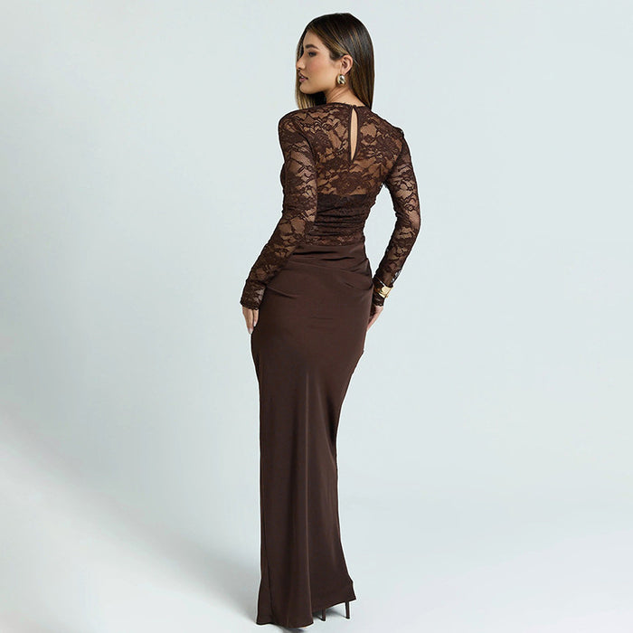 Aziel Maxi Dress - Brown