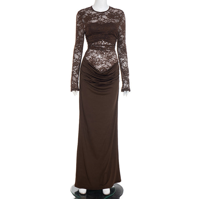 Aziel Maxi Dress - Brown