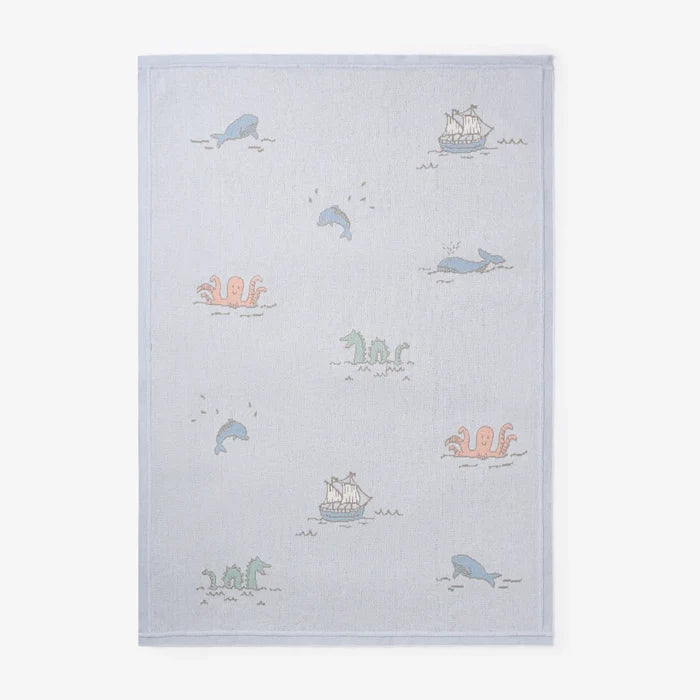 BA - SEA CREATURE COTTON KNIT BLANKET