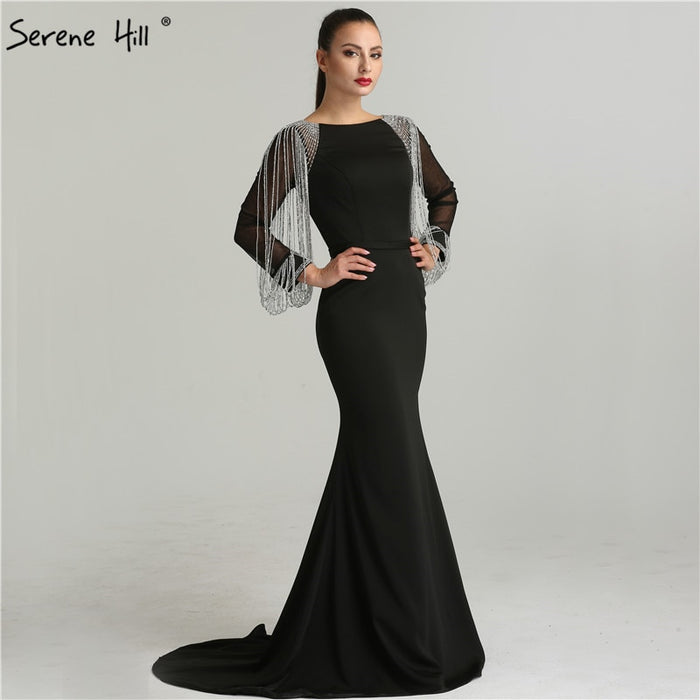 Beading Chain Elegant Mermaid Prom Dresses Crystal LA6219 - SERENE HILL
