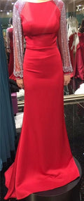 Beading Chain Elegant Mermaid Prom Dresses Crystal LA6219 - SERENE HILL