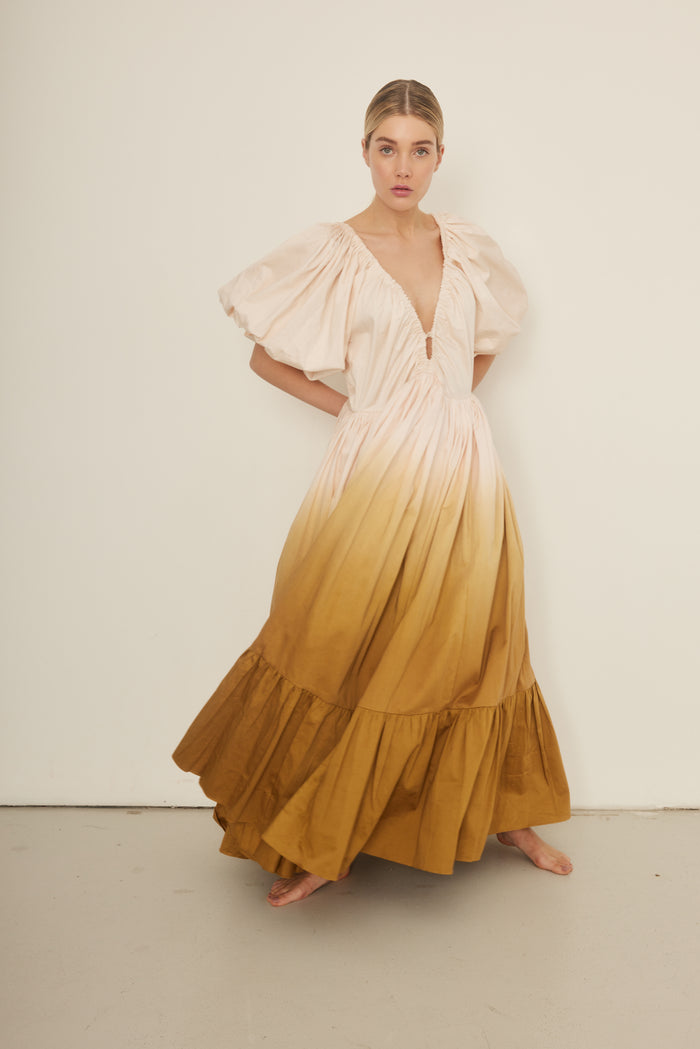 Birthday Gown in Sun Ombré - Women's Maxi Dresses & Off the Shoulder Gowns by Rooh Collective
