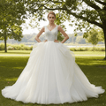Bling Princess V Neck Wedding Dress with Tank Straps - Rosymae