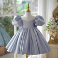 Blue Girl Dress Pearls Kids 1st Toddler Birthday Party Holiday Prom Gown J766