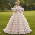 Boho A-Line Wedding Dress with Tulle Skirt - Rosymae