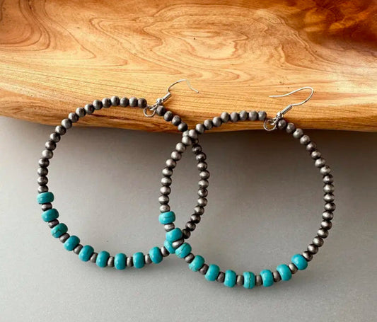 Boho Pearl Hoop Earrings