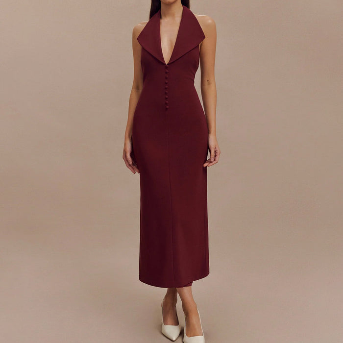 Brimley Midi Dress - Maroon