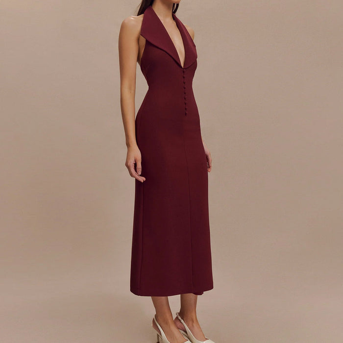 Brimley Midi Dress - Maroon