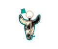 Buffalo Head Hair-on Hide Key Fob in Turquoise