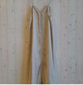 CC LINEN DRESS WITH RAW EDGE RUNNING DOWN LENGTH OF DRESS