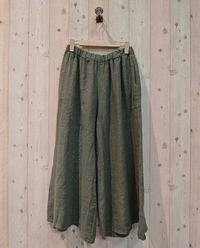 CC LINEN WIDE LEG PULL ON PANT