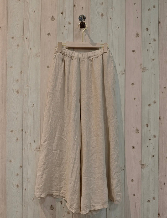 CC LINEN WIDE LEG PULL ON PANT
