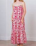 CC TROPICAL PRINT DRESS WITH SHELL DETAIL