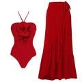 Cherry Bomb Halter neck Swimsuit Set - Red