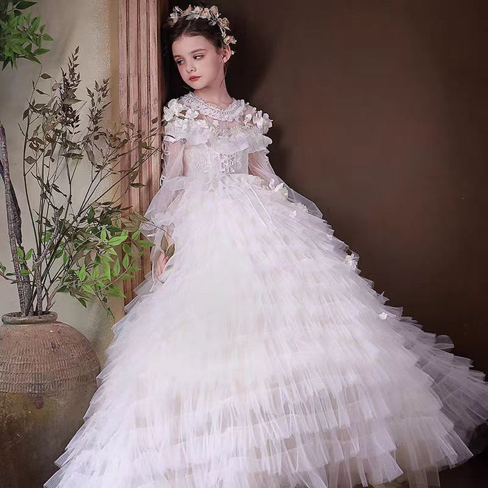 Chic Long Sleeve Princess Girl Dress for Birthday Party J302
