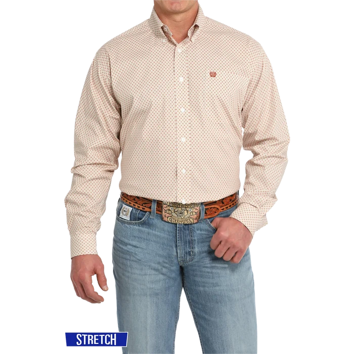 Cinch Geometric Print Button-Down Western Shirt