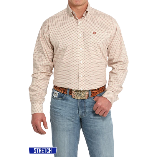 Cinch Geometric Print Button-Down Western Shirt