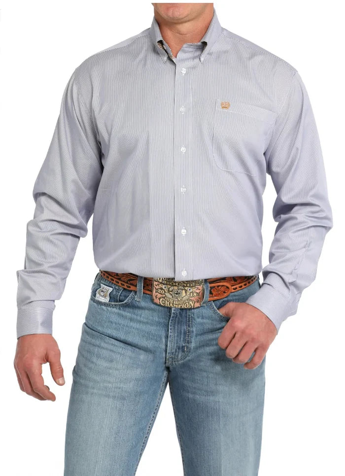 Cinch Stripe Print Button-Down Western Shirt