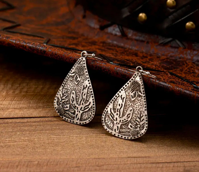 Cowboy Cactus Print Earrings