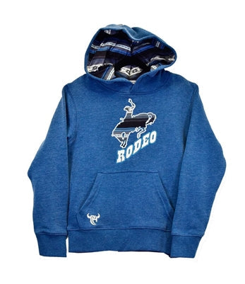 Cowboy Hardware Boys Rodeo Bronc Slate Blue Fleece Hoody