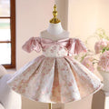 Cute Off-Shoulder Designed Flower Girl Dress With Butterfly Pattern J719