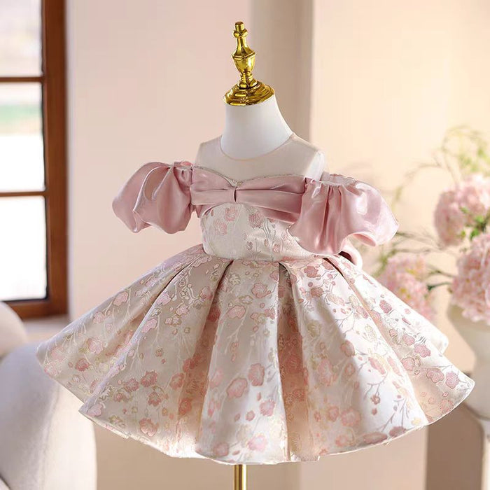 Cute Off-Shoulder Designed Flower Girl Dress With Butterfly Pattern J719
