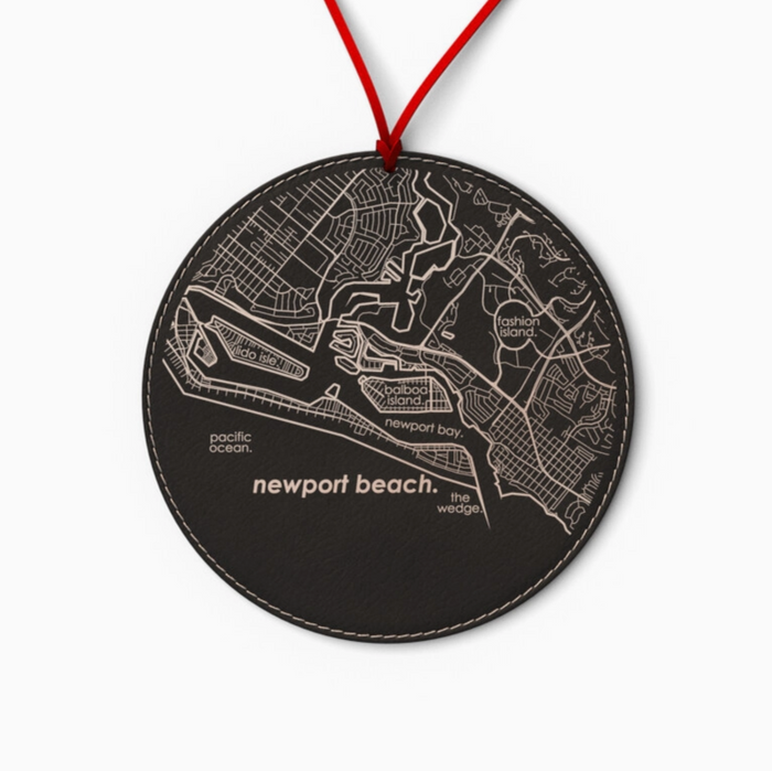 D Newport Beach CA Map ornament