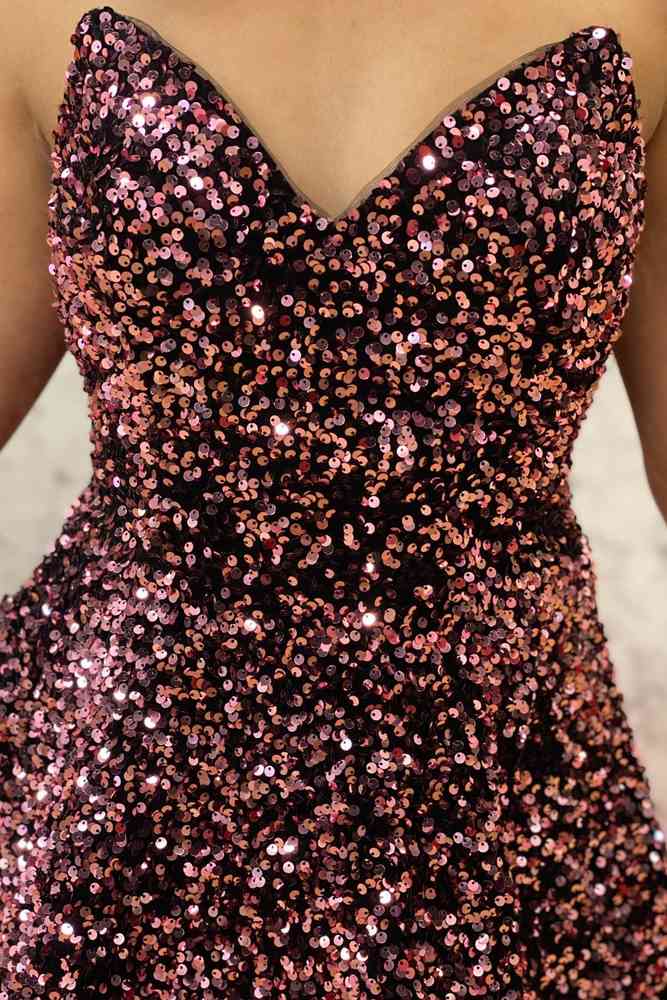 Dark Green Sequin Sweetheart A-Line Short Homecoming Dress