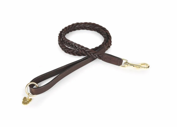 Digby & Fox Plaited Dog Lead - Black -