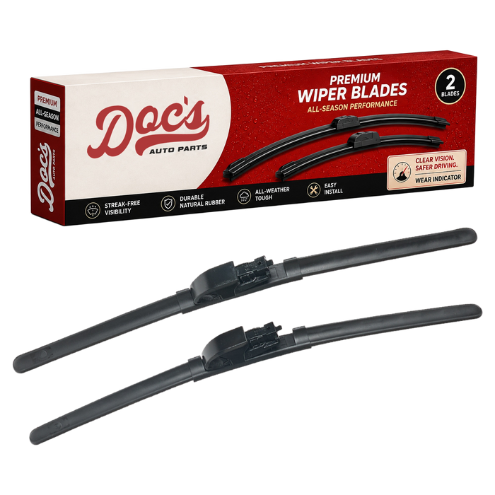 Doc's Auto Parts All-Season Beam Wiper Blades Front 17" + 17"
