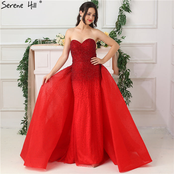 Dubai Design Full Crystal Evening Dresses Off Shoulder Mermaid LA6637 - SERENE HILL