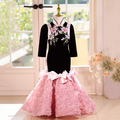 Elegant Black Princess Party Gown with Bows Flower Girl Dresses J603