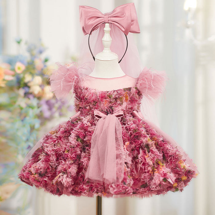 Elegant Floral Flower Girl Dress Princess Birthday Party J846