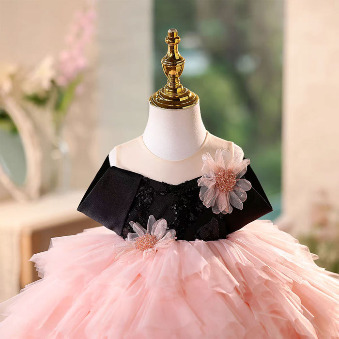 Elegant Flower Girl Dress with Sweet Neckline Knee Length D112